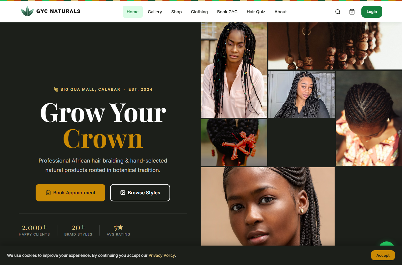 GYC Naturals website preview