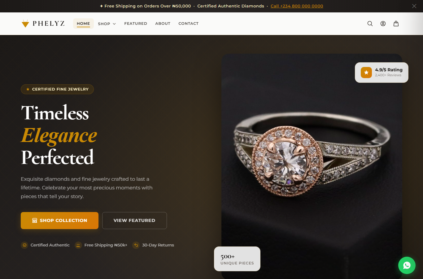 Phelyz Store website preview